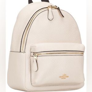 Coach Charlie Mini White Leather Backpack